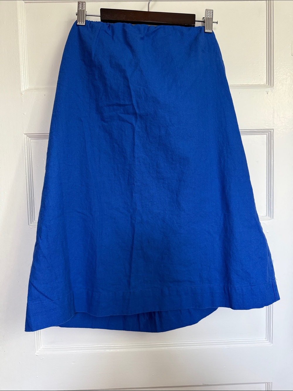 Free People Royal Blue Strapless Dress back keyhole cutout & pockets Sz M